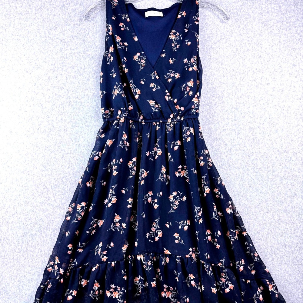 Altar'd State Navy Floral High Low Dress M Cottagecore Wedding Guest Fall